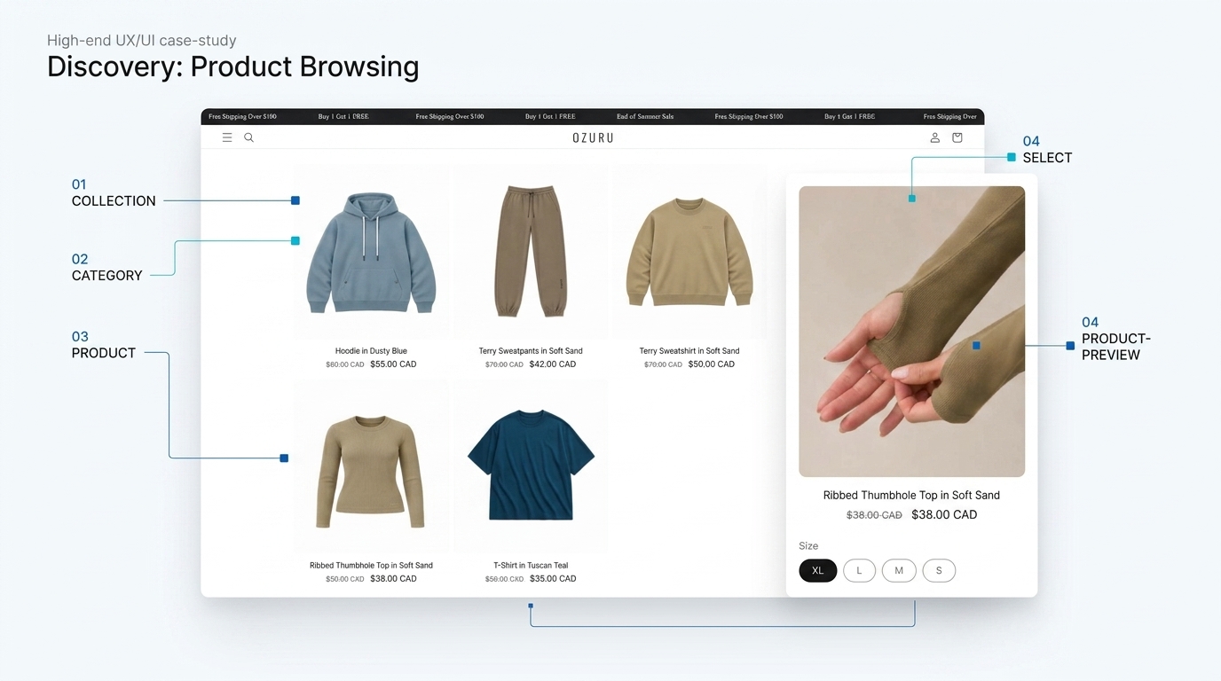 Project product browsing screen
